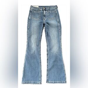 GAP Flare High Rise Blue Denim Jeans with Two Front Pockets -Medium Wash Size 29